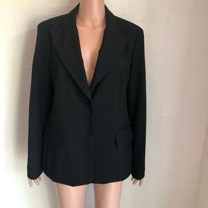 Michael Kors Black Work Blazer Jacket Women’s Size 14 Long Sleeves V-Neck Collar